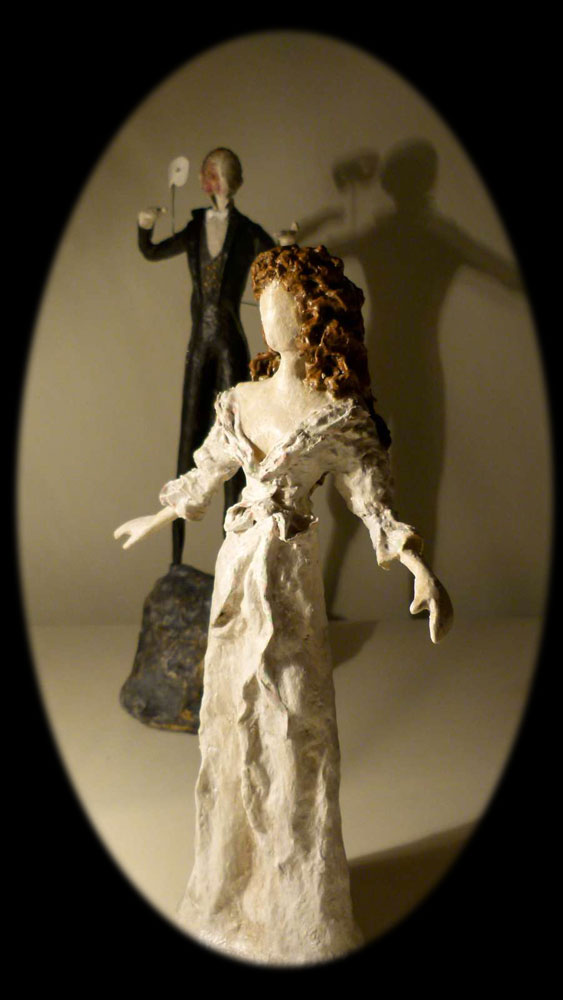 Erik Phantom & Christine papier mache figures