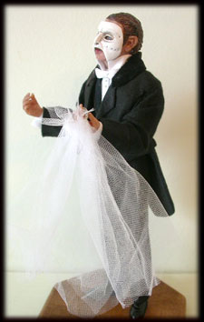 Whole mask Phantom with veil.  10 inch version.