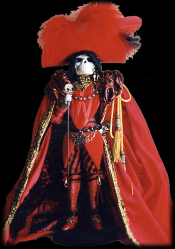 Mask of the Red Death Phantom doll with glowing red eyes. Spooky!  width=
